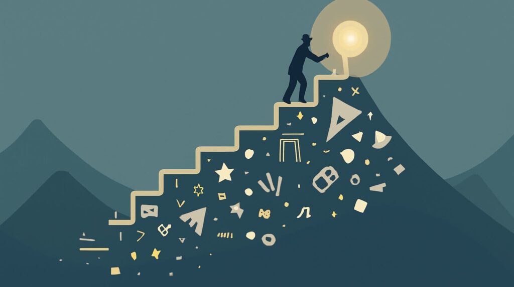 ブログ収益化が難しい理由を象徴するイメージ。継続と学習の大切さを表している。